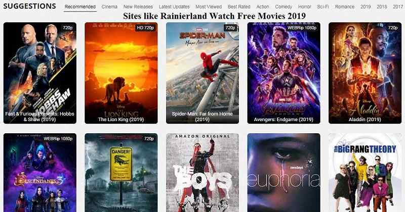 rainier website for movies